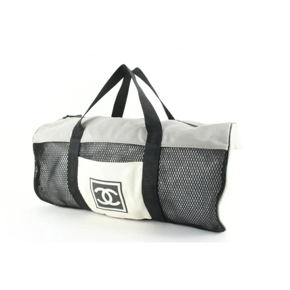 Chanel XL Mesh CC Logo Duffle Bag Boston Travel Gym 39ck824s